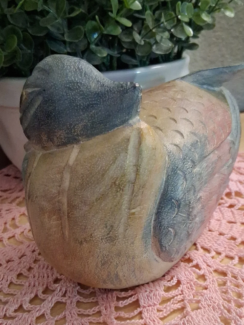Wood Duck in Muted Blue and Cream